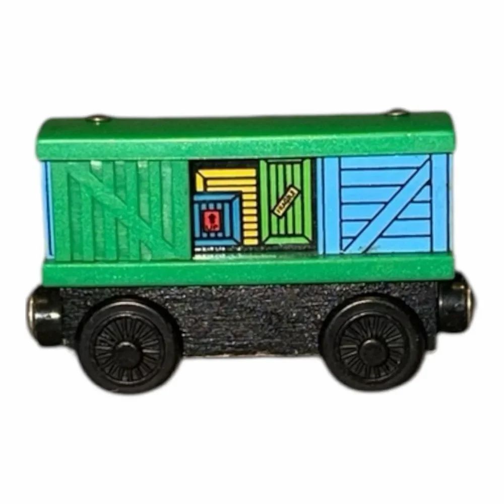 Thomas the Train Wooden Railway Friends Green Box Car 2002 Vintage Sliding Doors